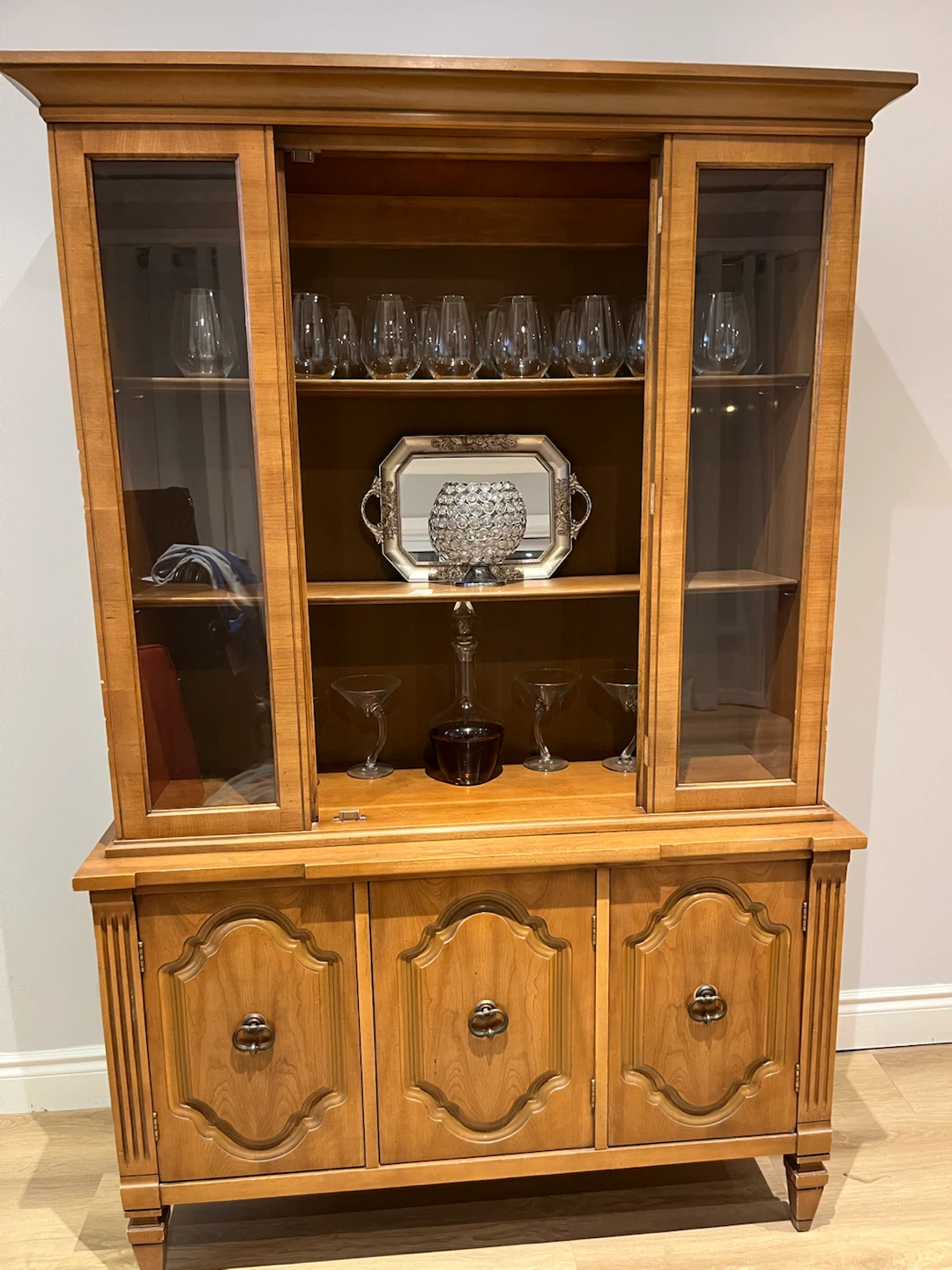Vintage Wooden China Cabinet Hutch