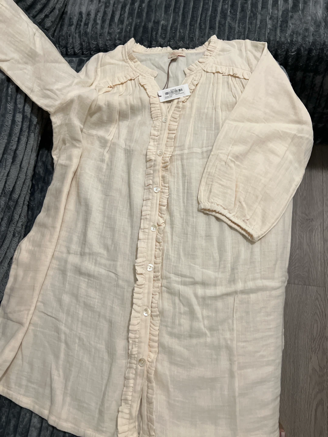 Pink Chicken New York Lace Trim Gauze Tunic Shirt - L
