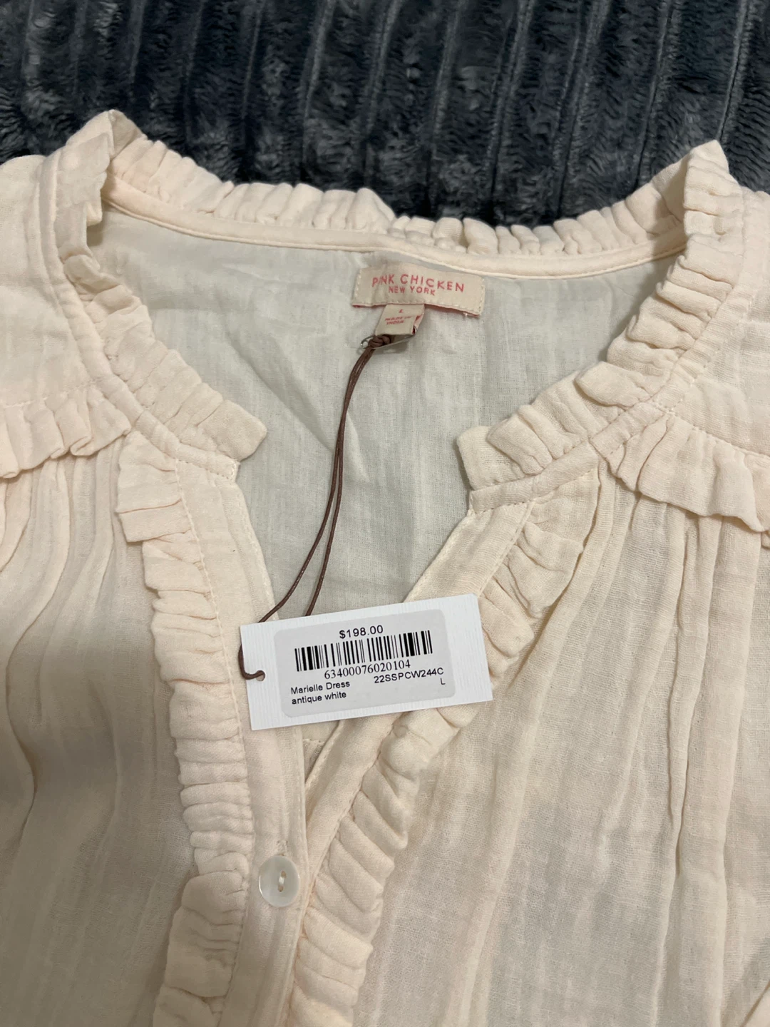 Pink Chicken New York Lace Trim Gauze Tunic Shirt - L - photo 2