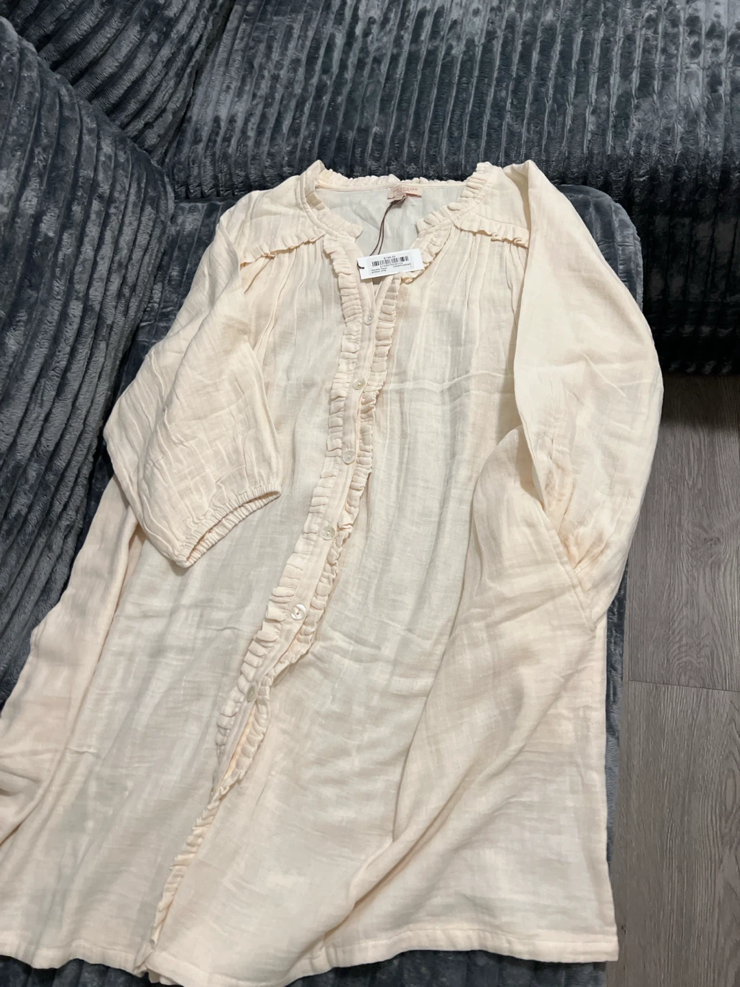 Pink Chicken New York Lace Trim Gauze Tunic Shirt - L - photo 3