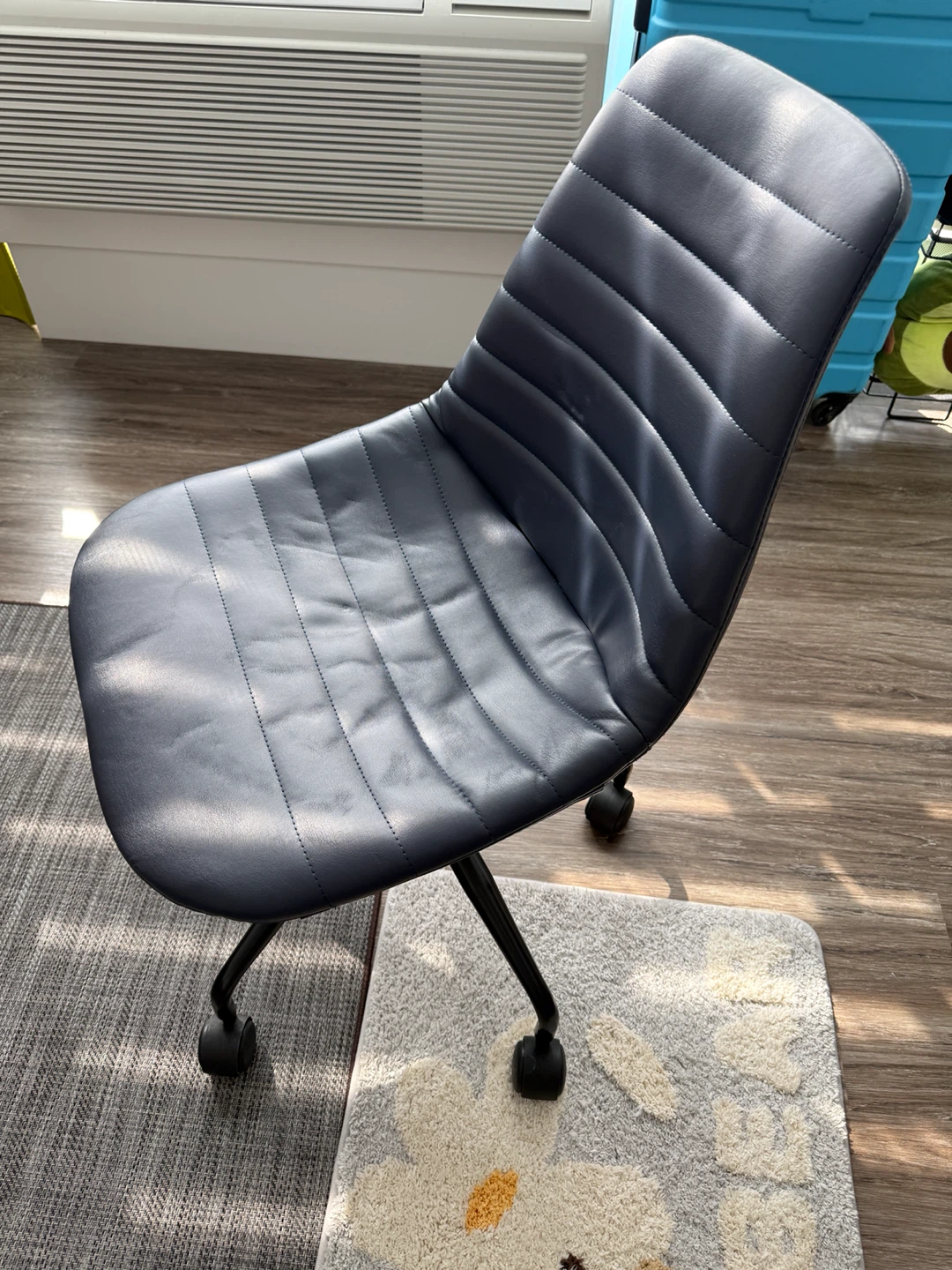 Navy Blue Office Chair with Wheels - photo 2