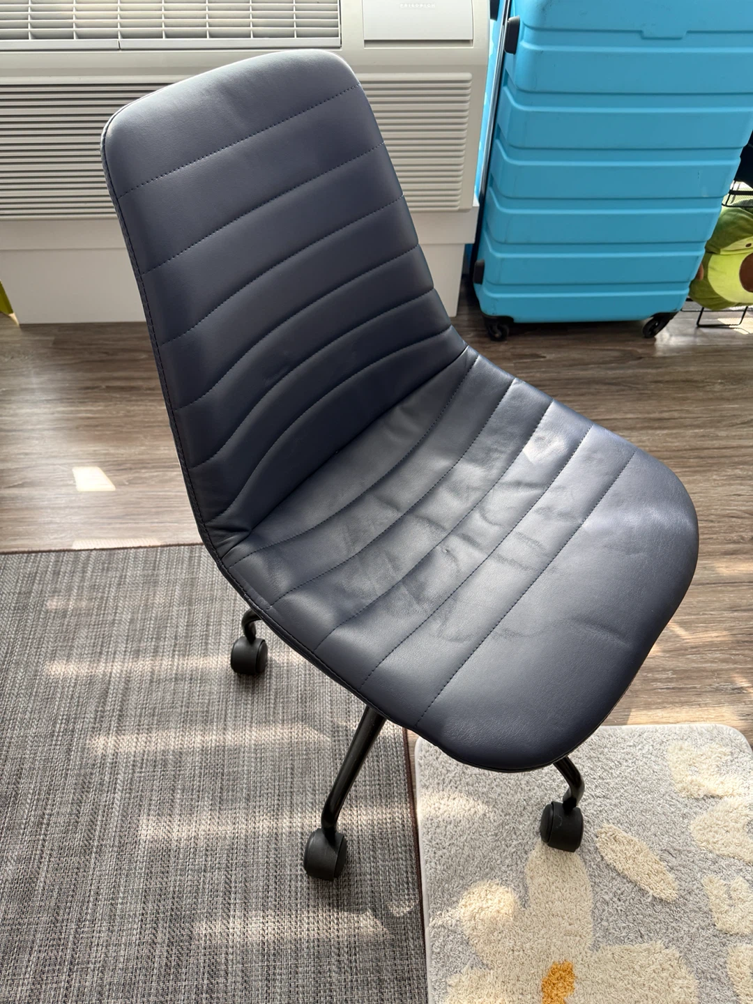 Navy Blue Office Chair with Wheels - photo 3