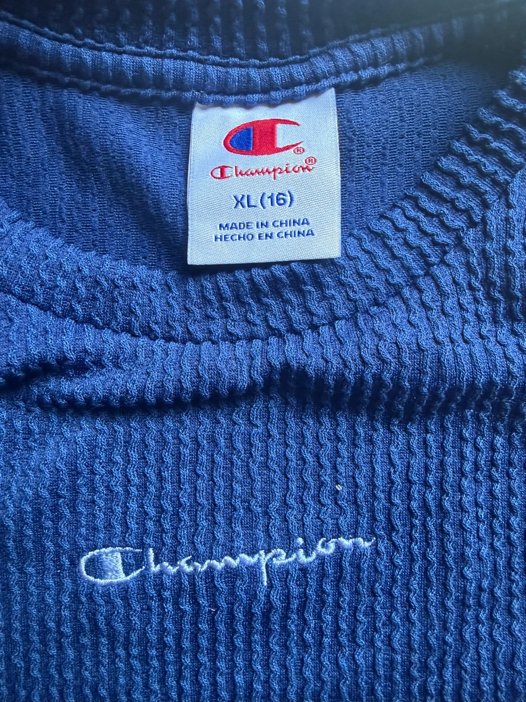 NWT! Champion Sleeveless Textured Tee - Blue Depths - XL - photo 3