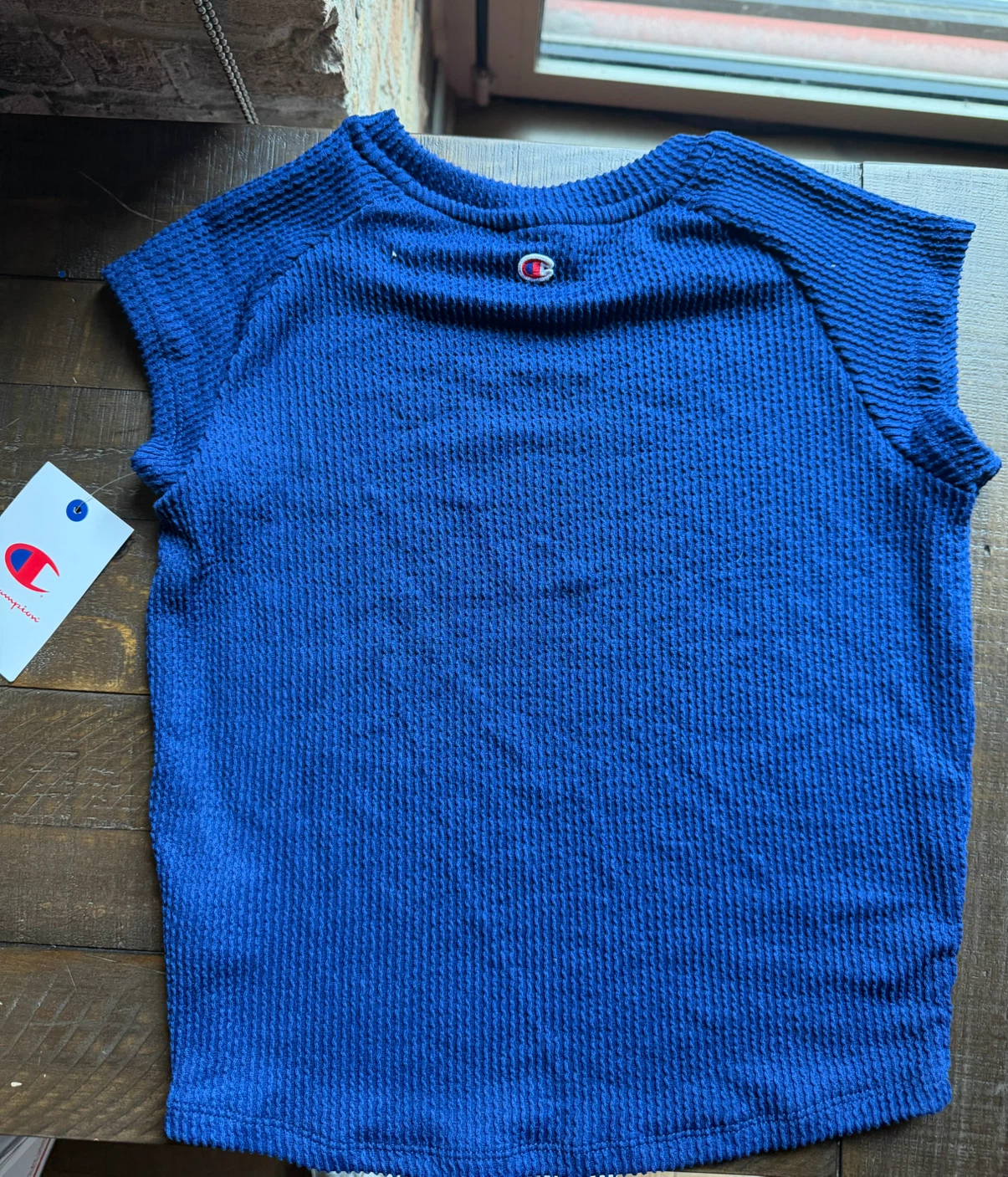 NWT! Champion Sleeveless Textured Tee - Blue Depths - XL - photo 4
