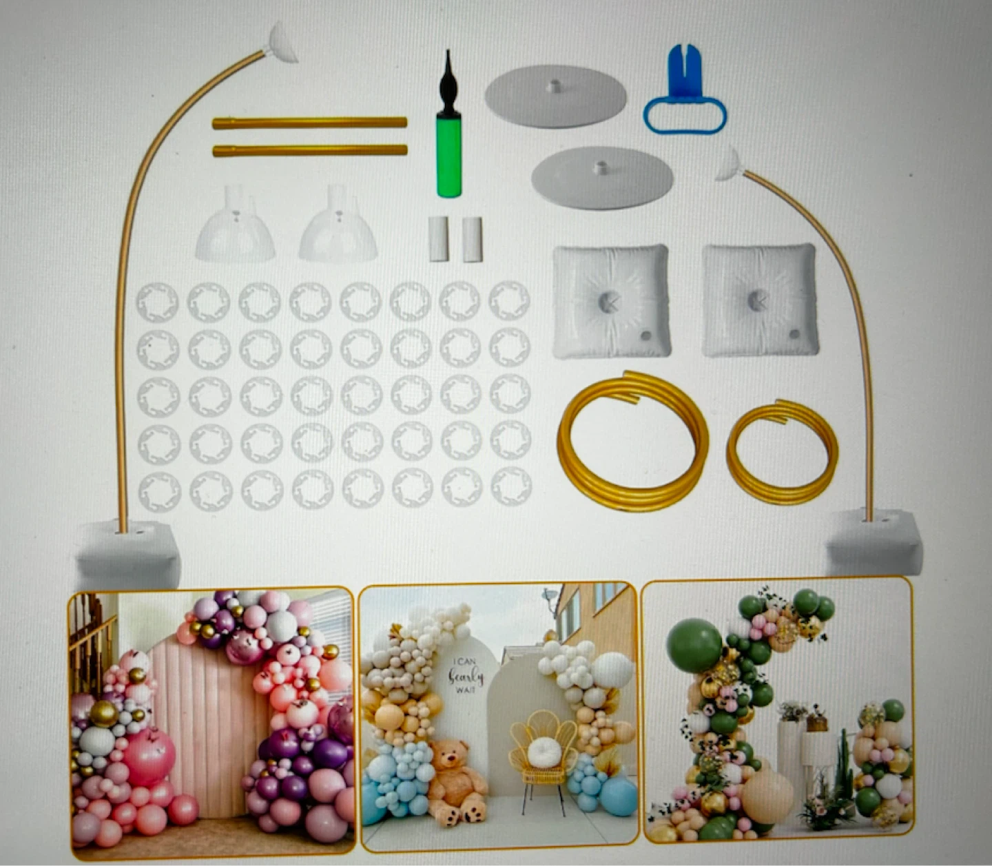 Balloon Arch Kit with Pump and Bases