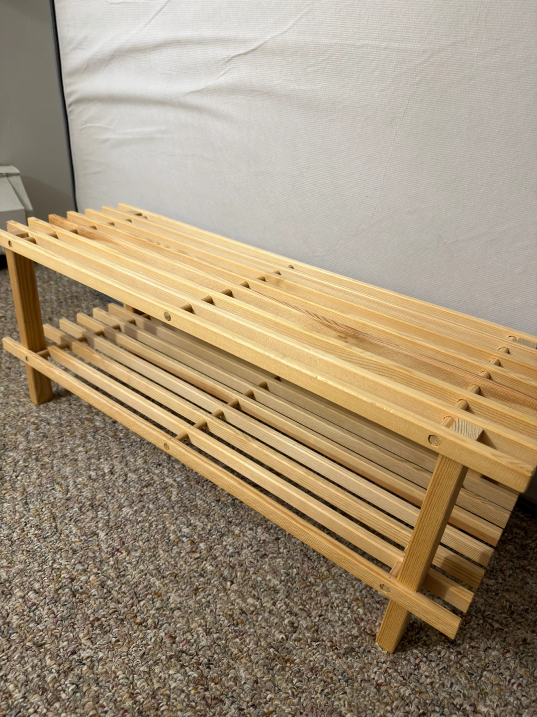 3x Wooden 2-Tier Shoe Rack
