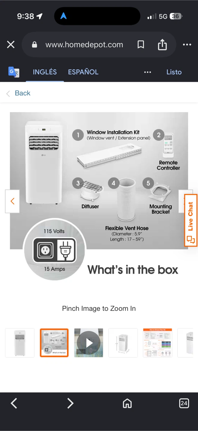 LG Portable Air Conditioner with Remote - photo 2