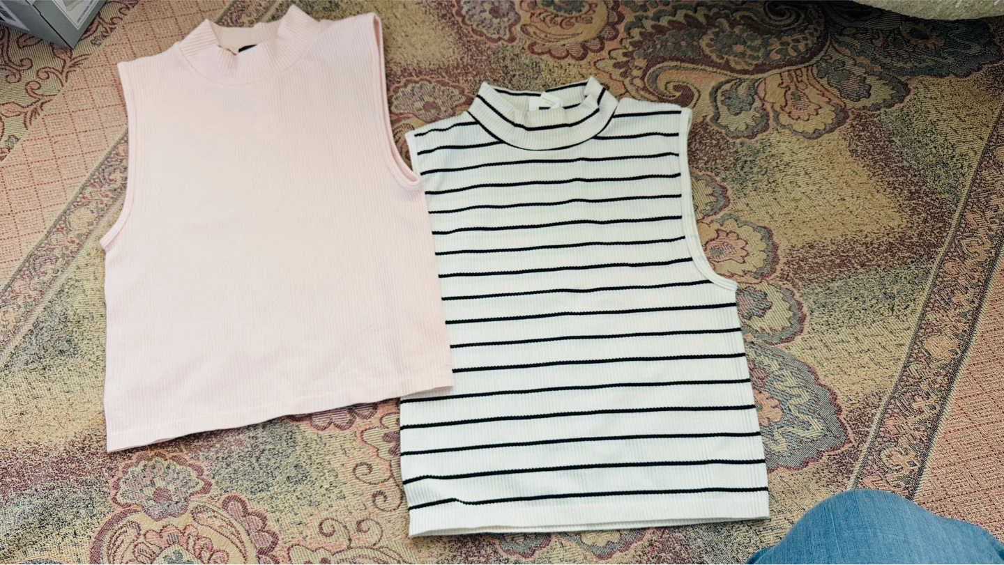 Brand newStreetwear Society Striped and Pink Tops (Size M)
