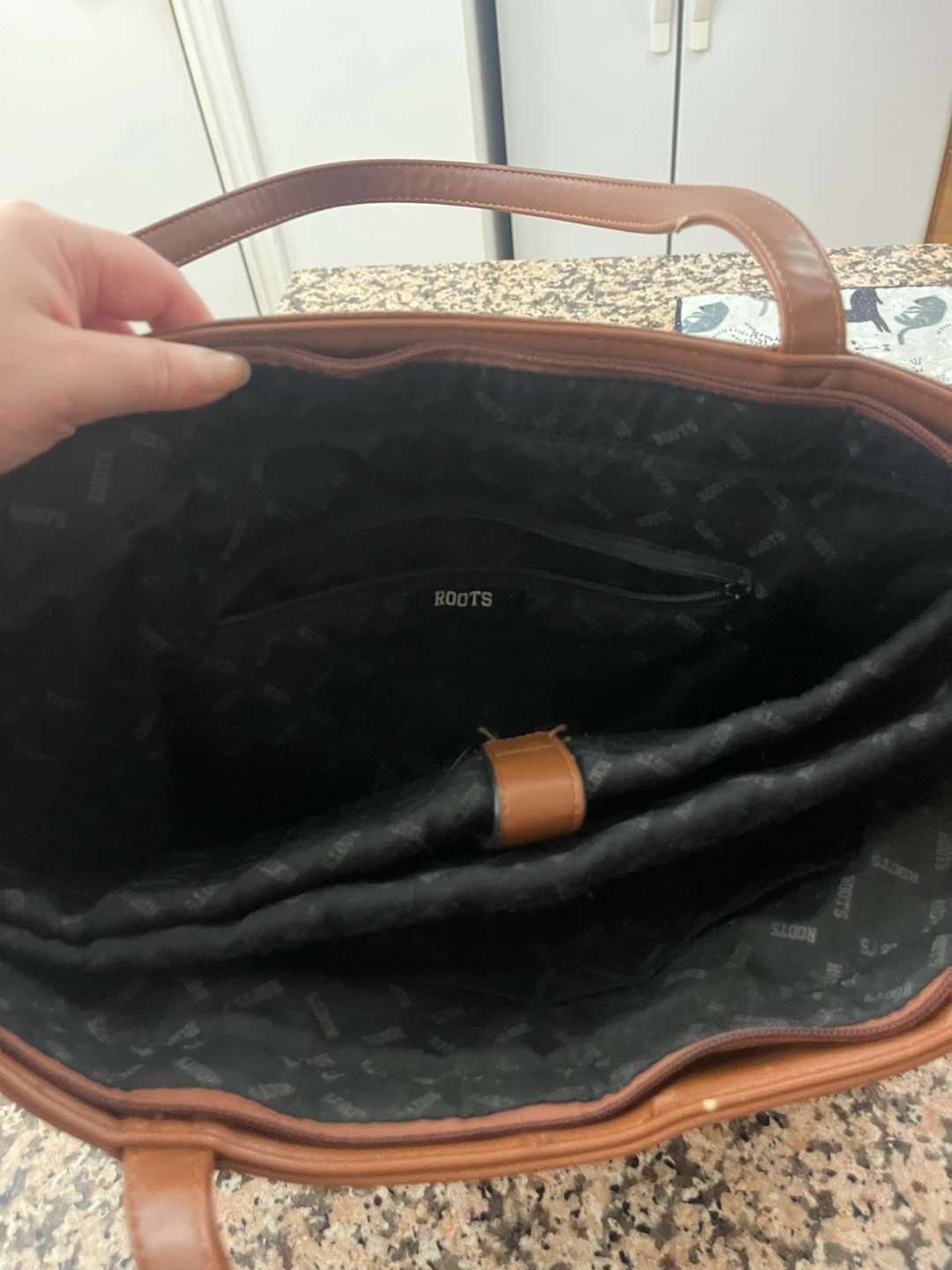 Roots Brown Faux Leather Tote Bag - photo 4
