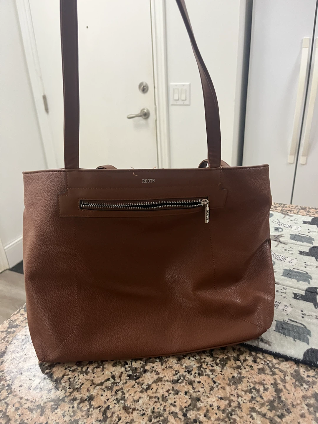 Roots Brown Faux Leather Tote Bag - photo 2