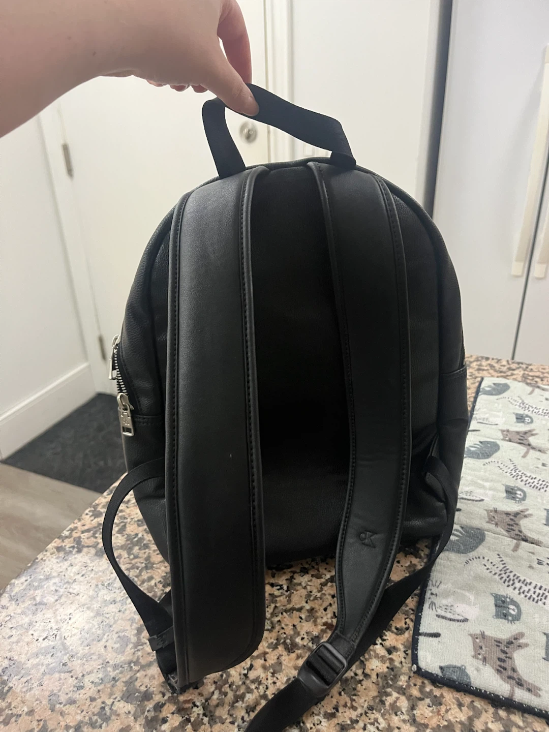 Calvin Klein Black Faux Leather Backpack - photo 2