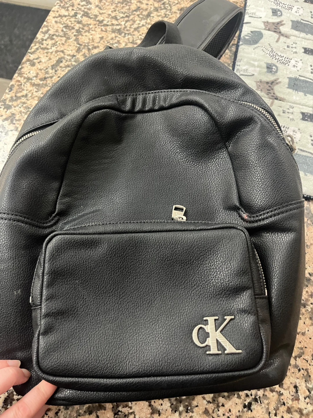 Calvin Klein Black Faux Leather Backpack - photo 3