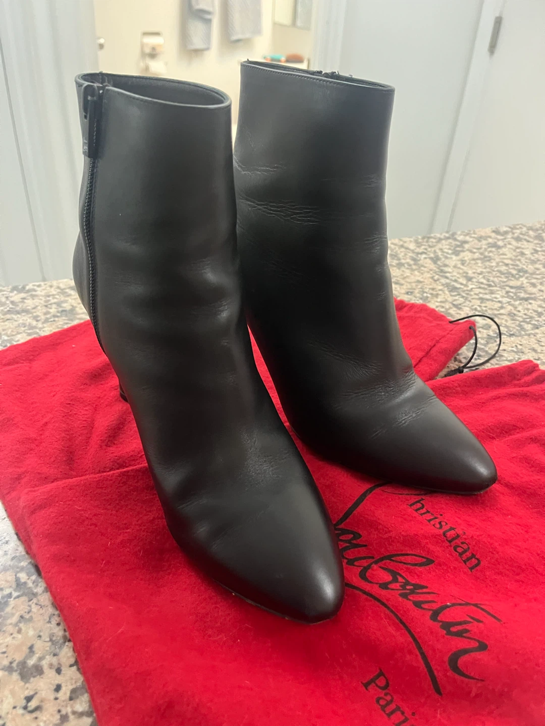 Christian Louboutin Black Leather Ankle Boots - photo 3