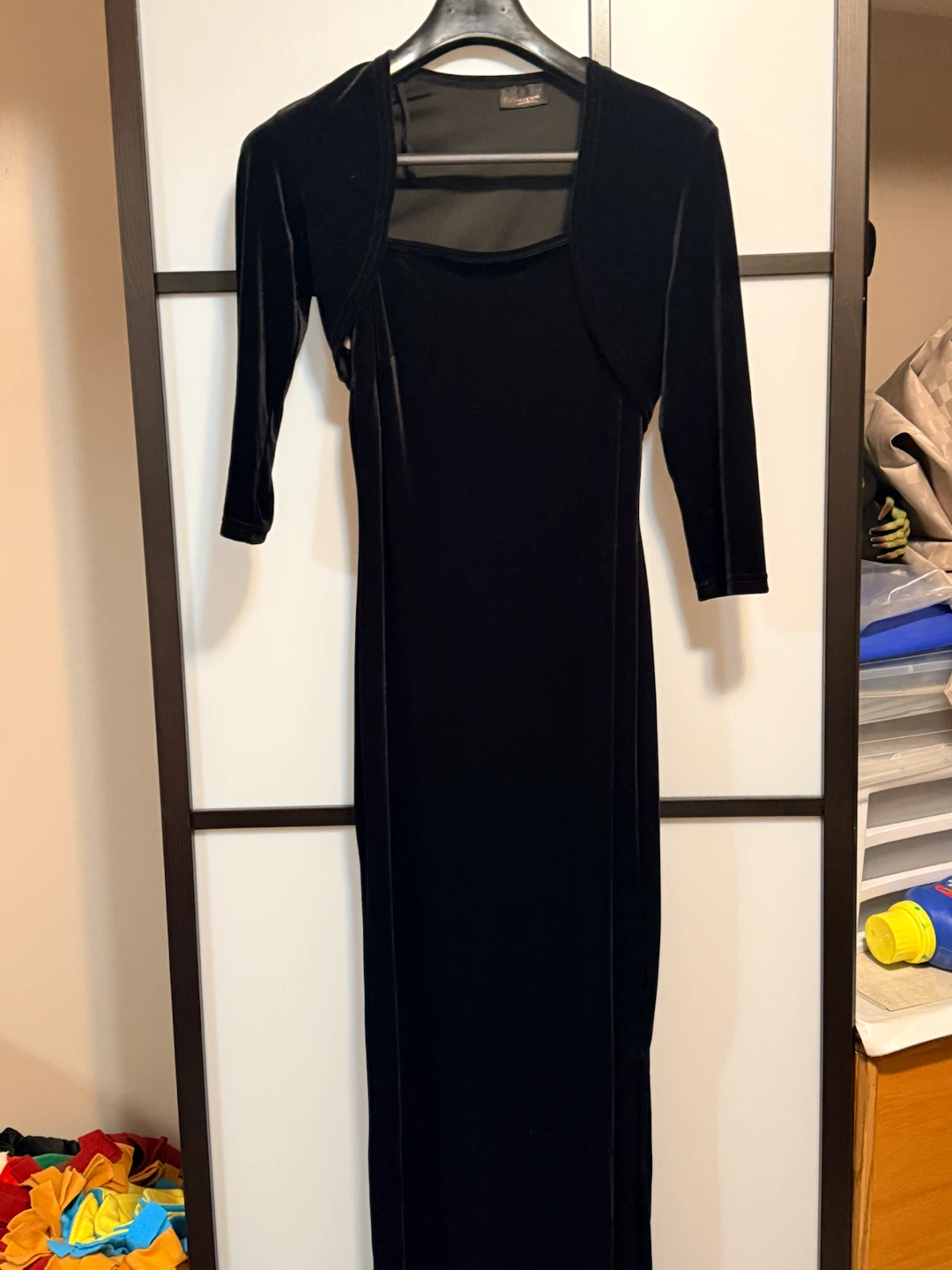 Laura Black Dress with Pink Floral Overlay - photo 2