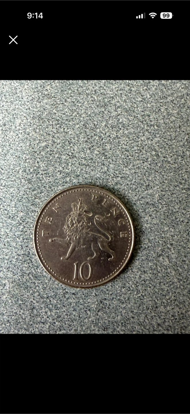 Alaska State Quarter and UK 10 Pence Coin - photo 4