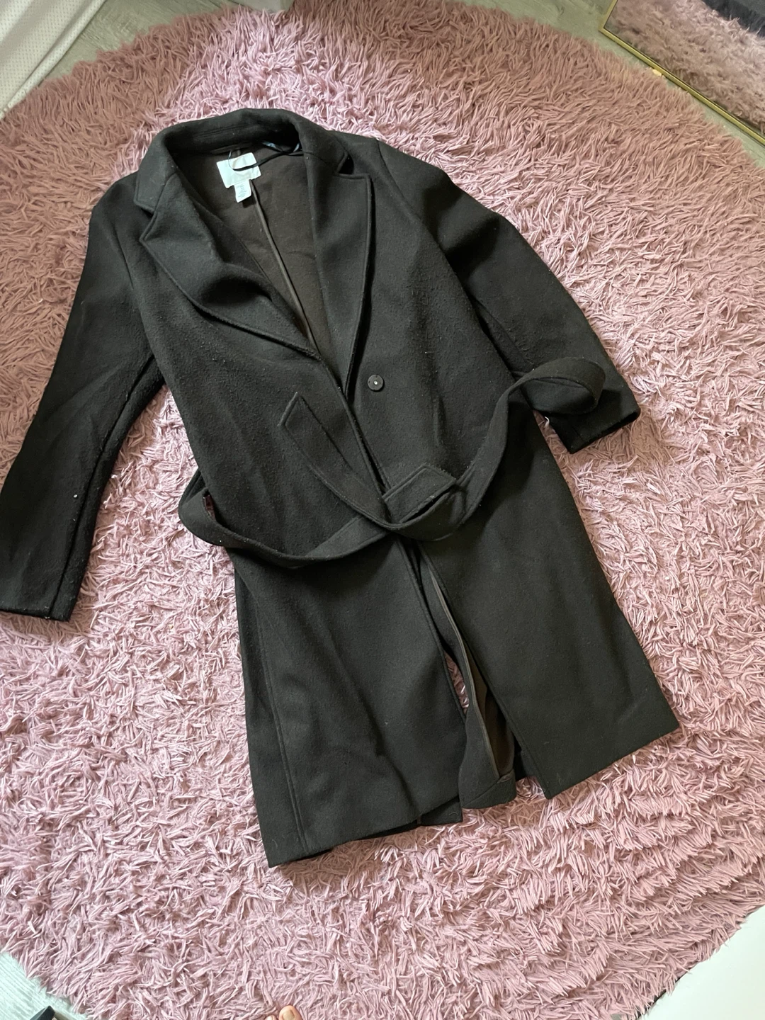 H&M Brown Belted Wool Blend Coat - photo 2