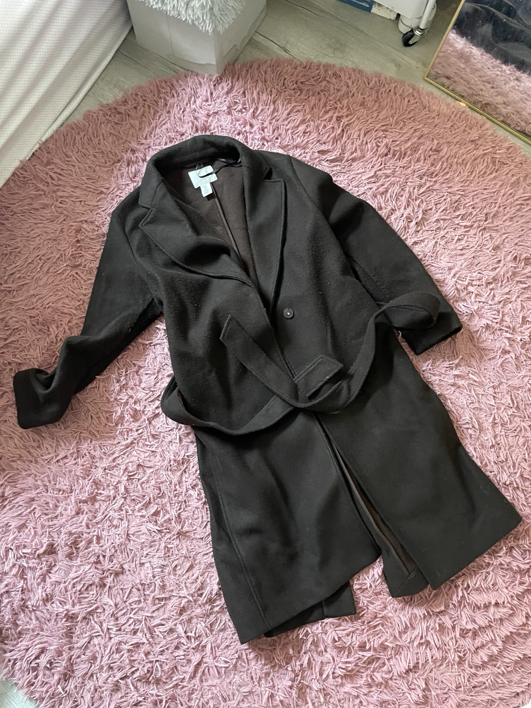H&M Brown Belted Wool Blend Coat - photo 3