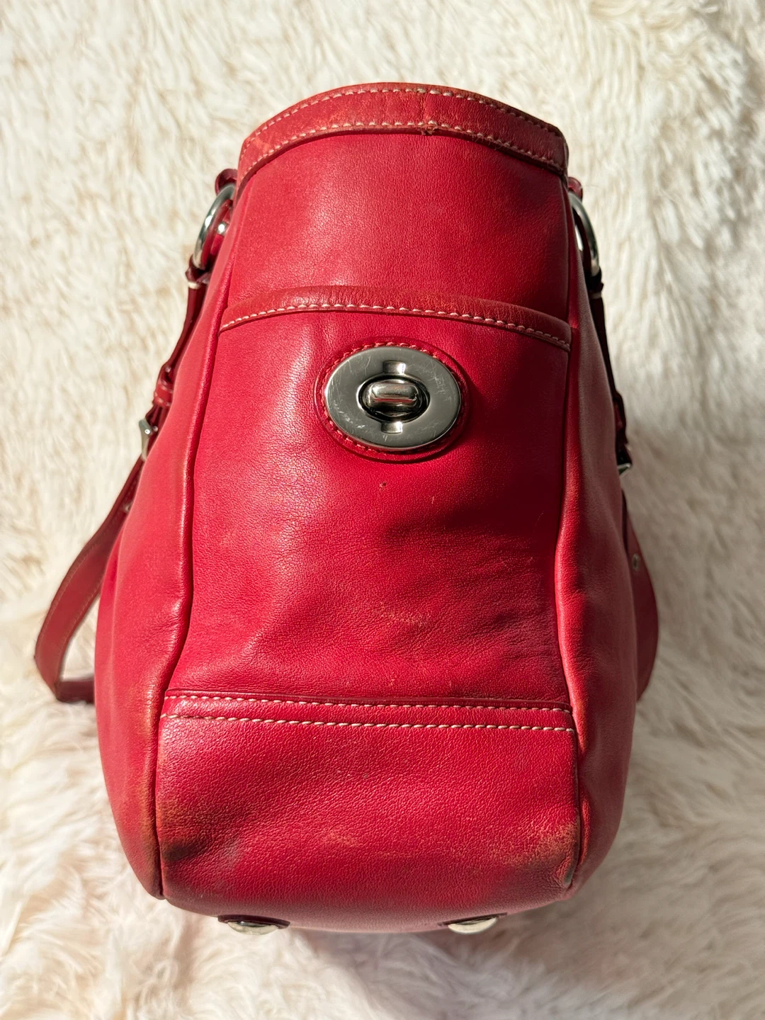 Vintage Coach Red Leather Handbag ✨ - photo 4