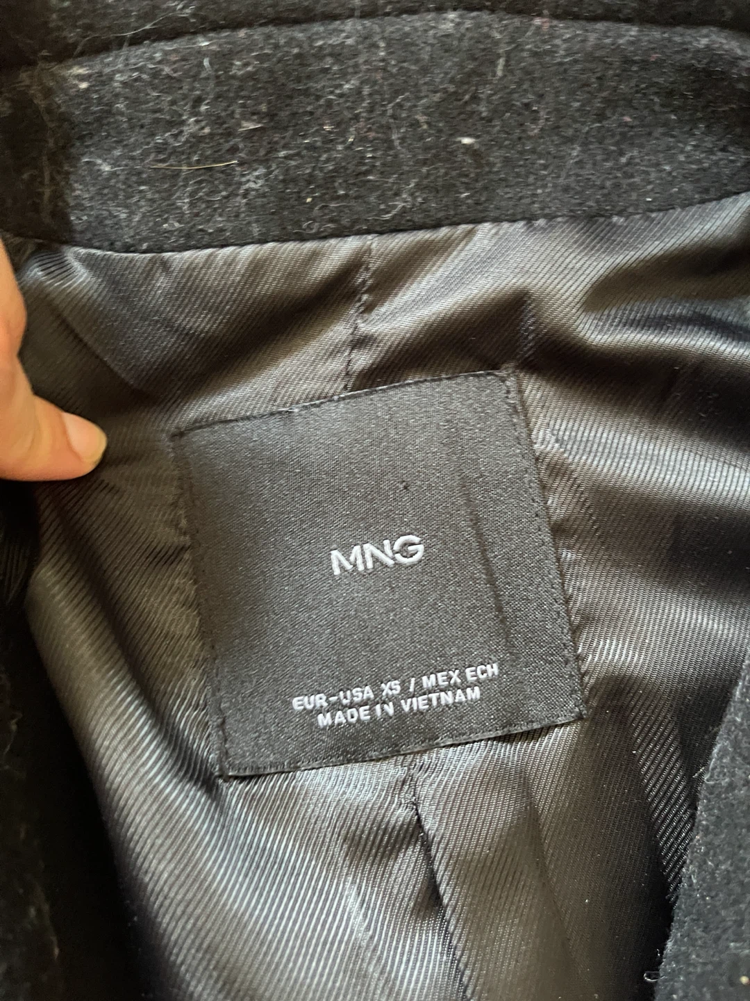 MNG Black Double-Breasted Wool Blend Coat - photo 2