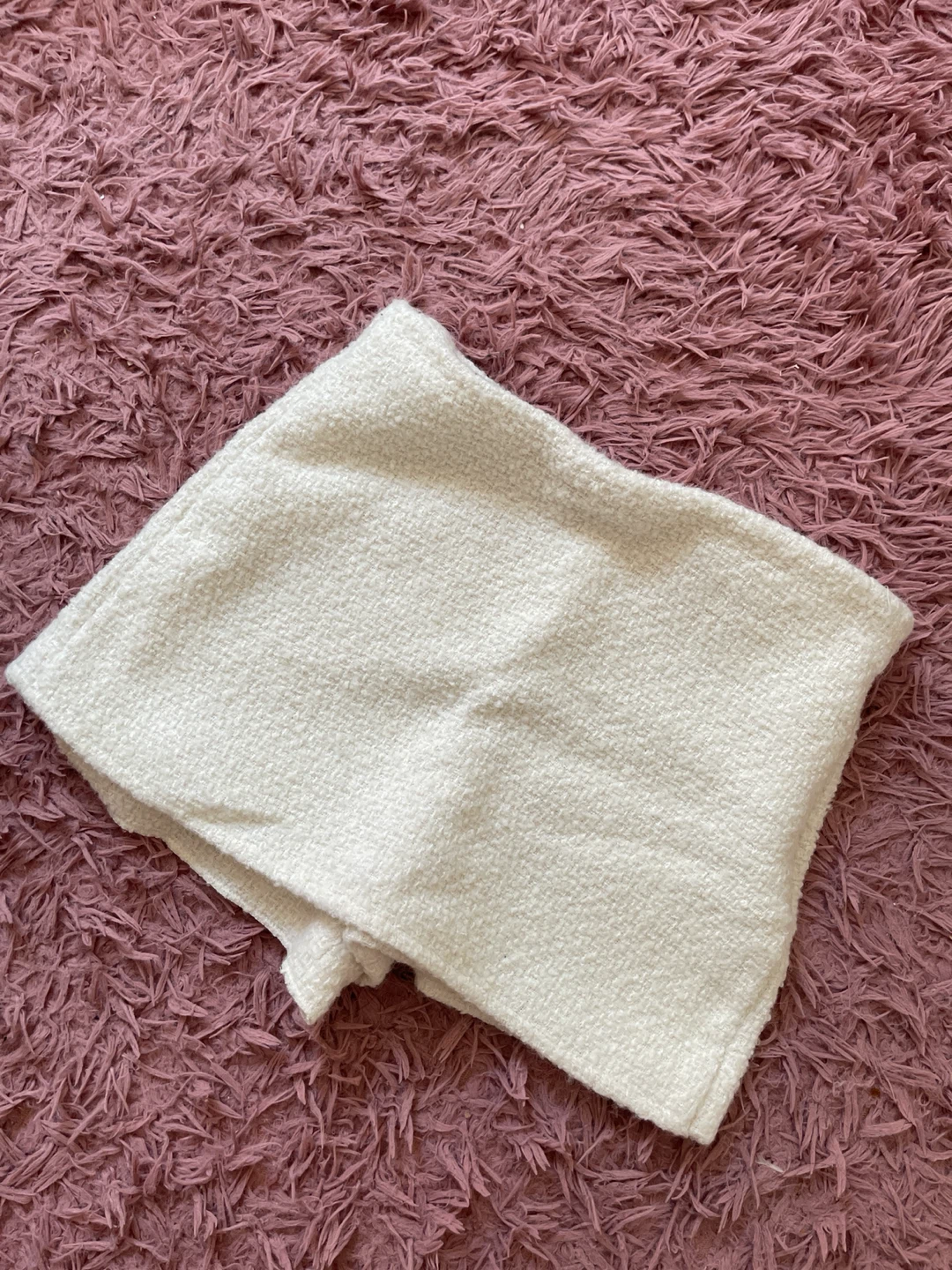 Zara White Textured Mini Skirt Size S