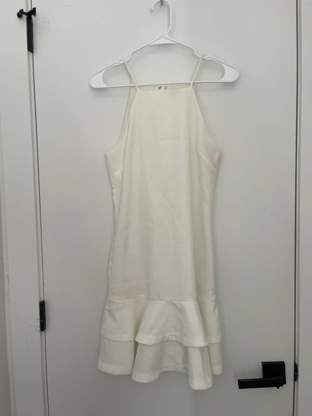 White Ruffle Hem Mini Dress - photo 2