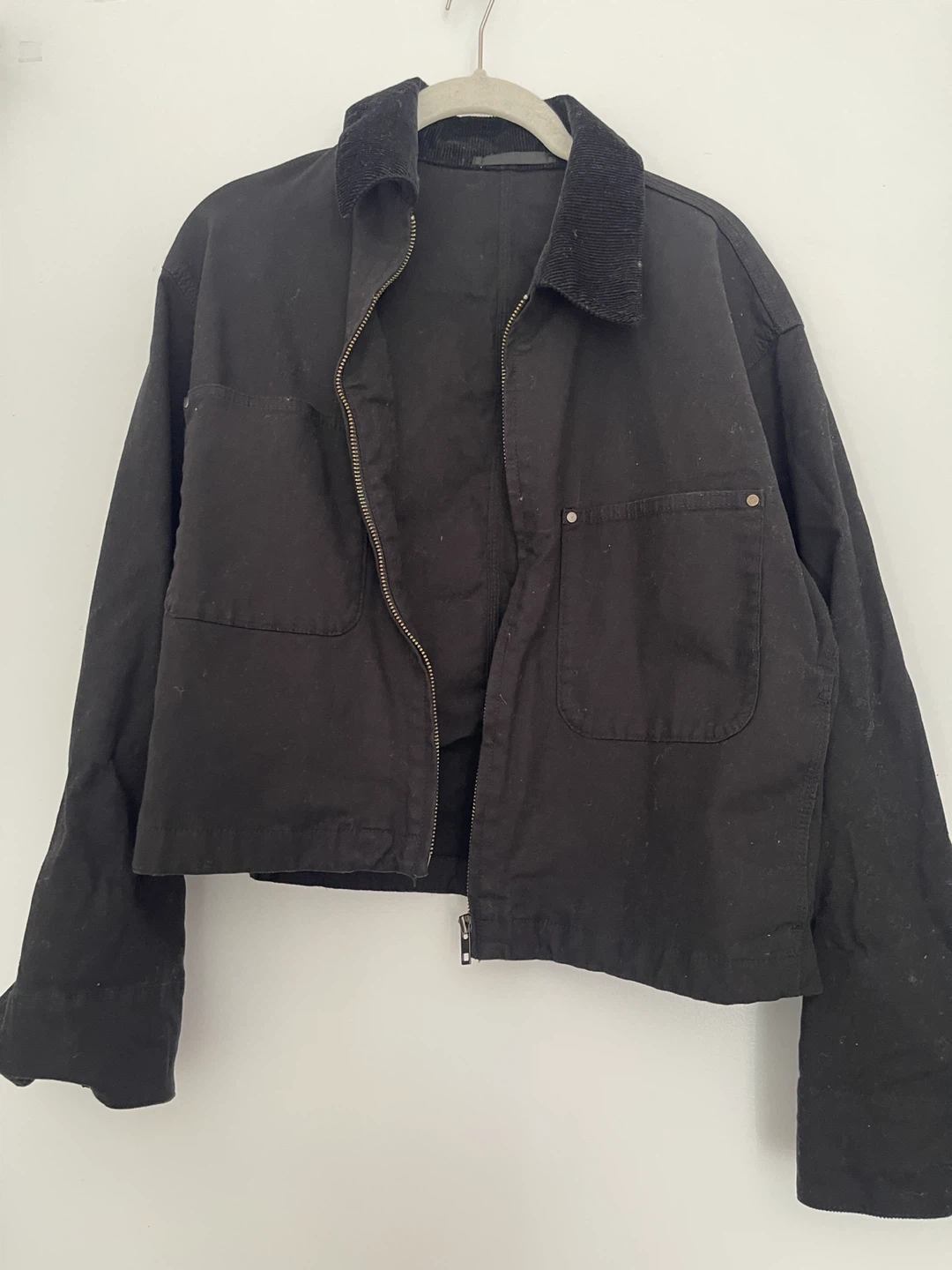 Uniqlo Black Corduroy Collar Jacket