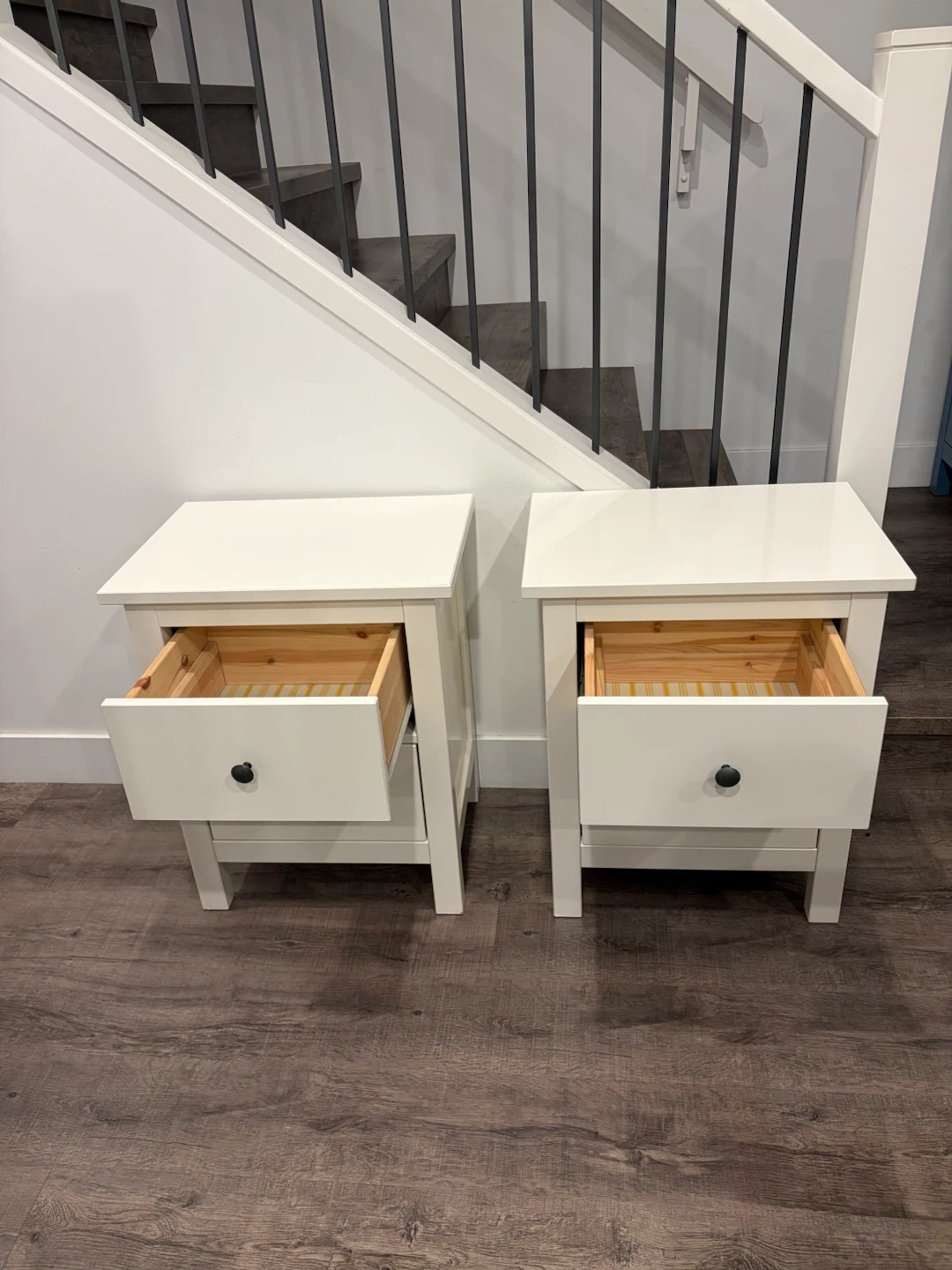 pair of IKEA HEMNES nightstands in white - photo 2