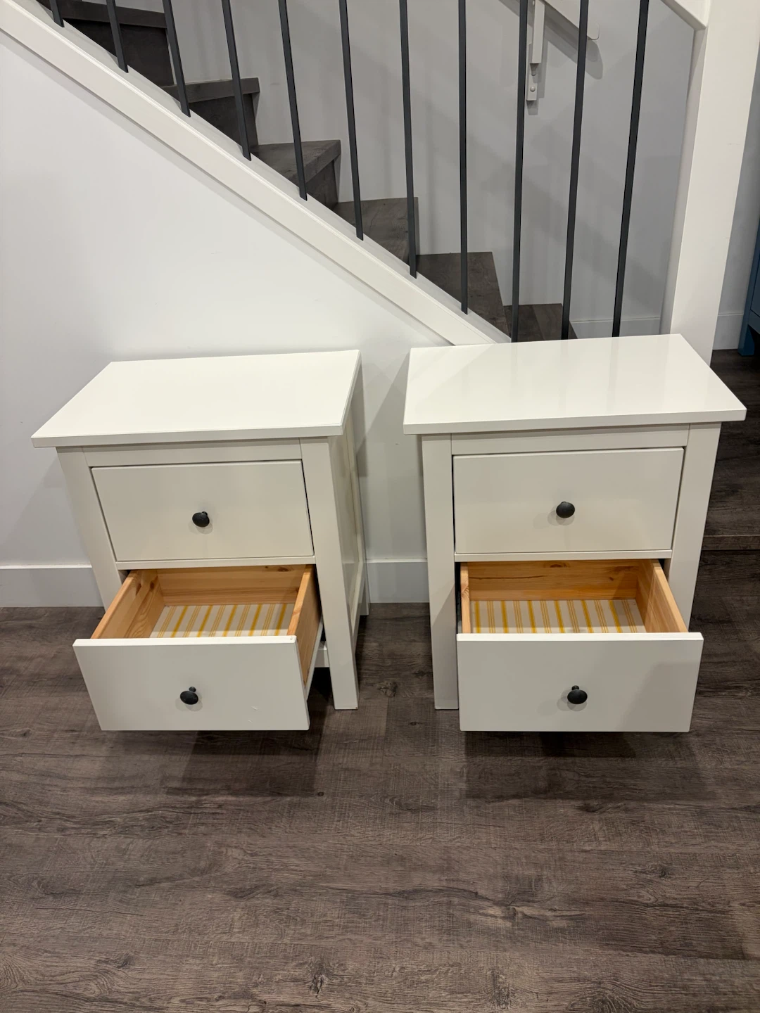 pair of IKEA HEMNES nightstands in white - photo 3