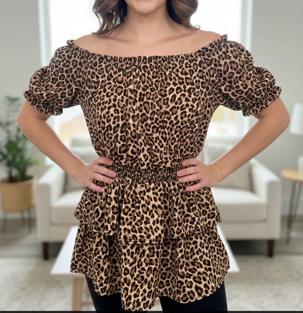 Women's Leopard  blouse available size S and M