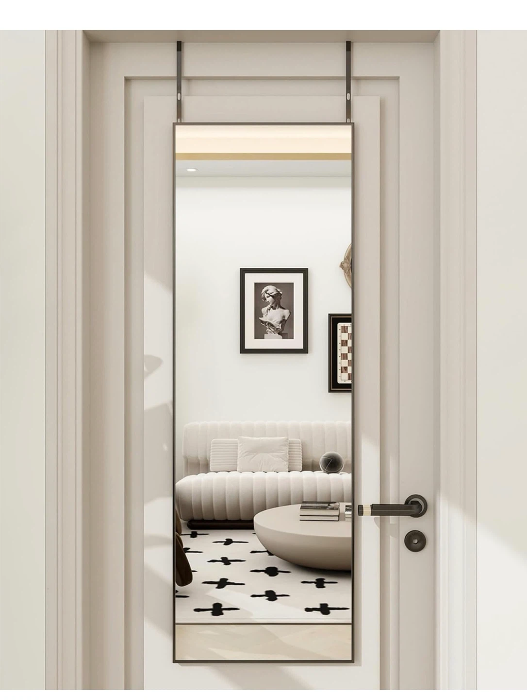 Full Length Mirror with Over-the-Door Hooks