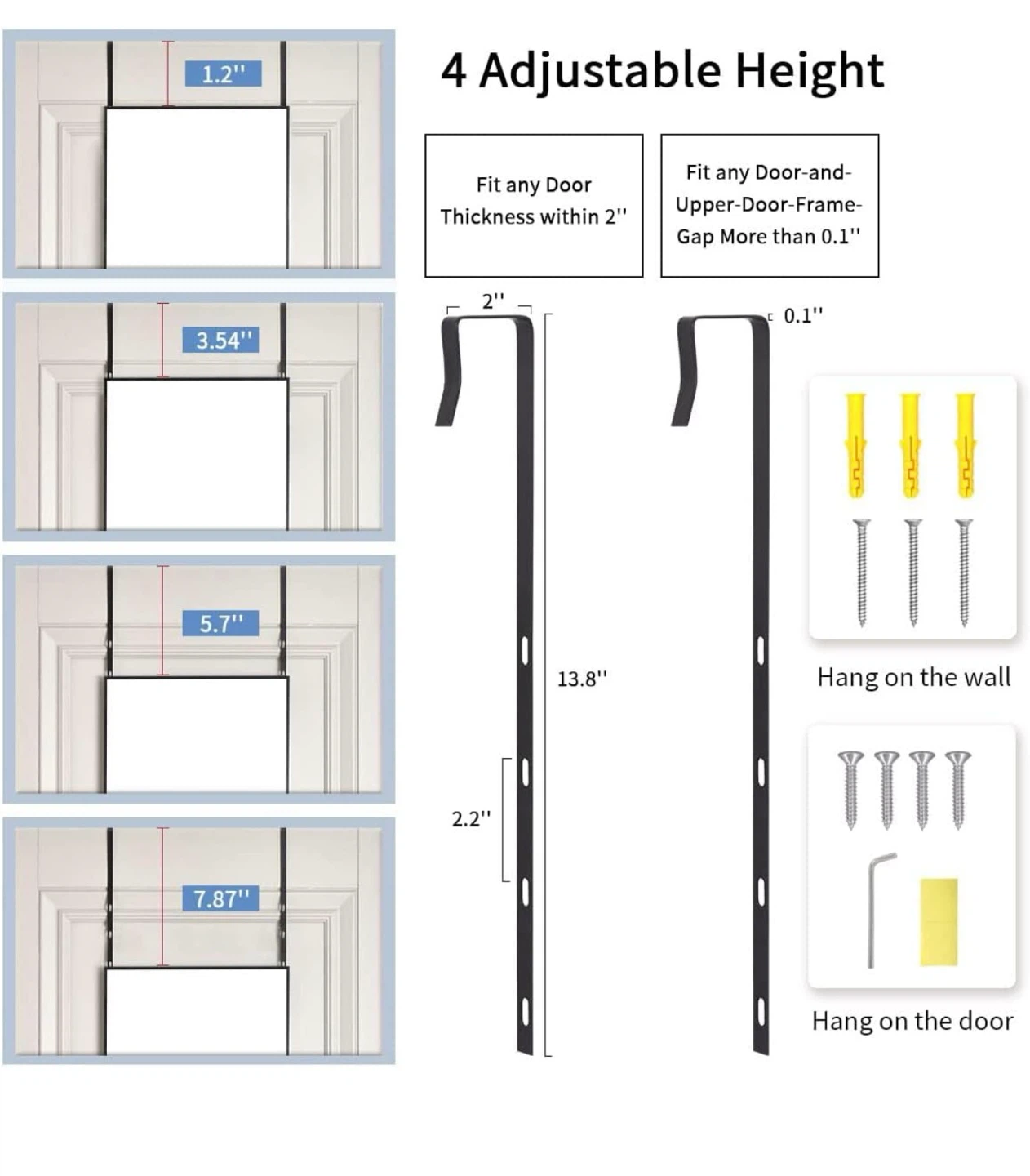 Full Length Mirror with Over-the-Door Hooks - photo 4