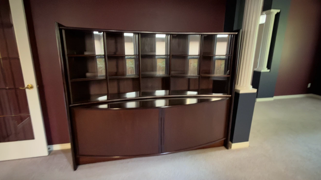 Unique Curved China Cabinet Dark Cherry Wood - photo 2