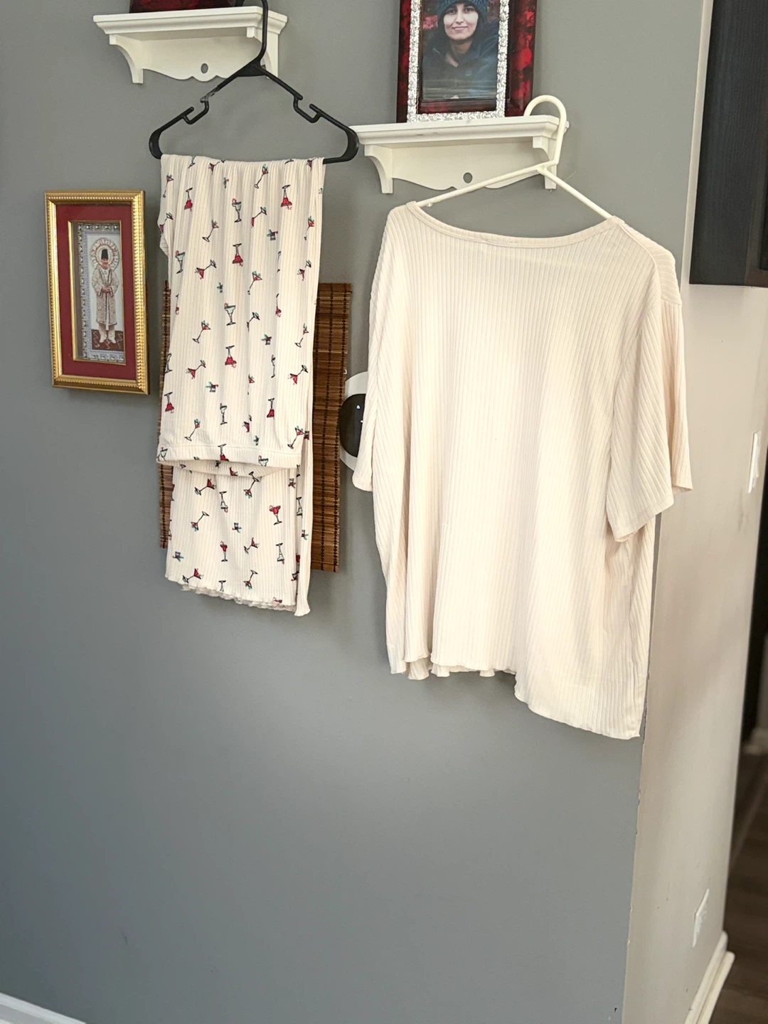 Indigo Bloom Pajama Set - Martini Print Pants & Cream Top - 3X - photo 4