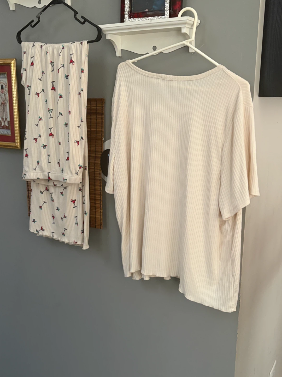 Indigo Bloom Pajama Set - Martini Print Pants & Cream Top - 3X - photo 5