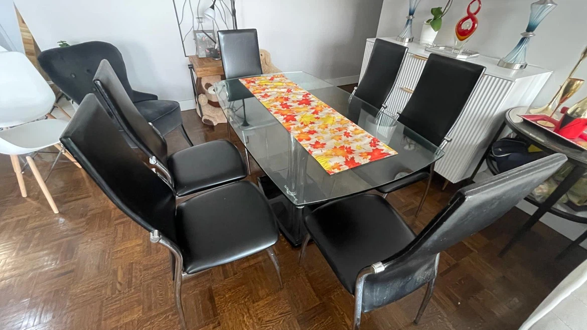 Glass Dining Table with 6 Chairs - photo 2