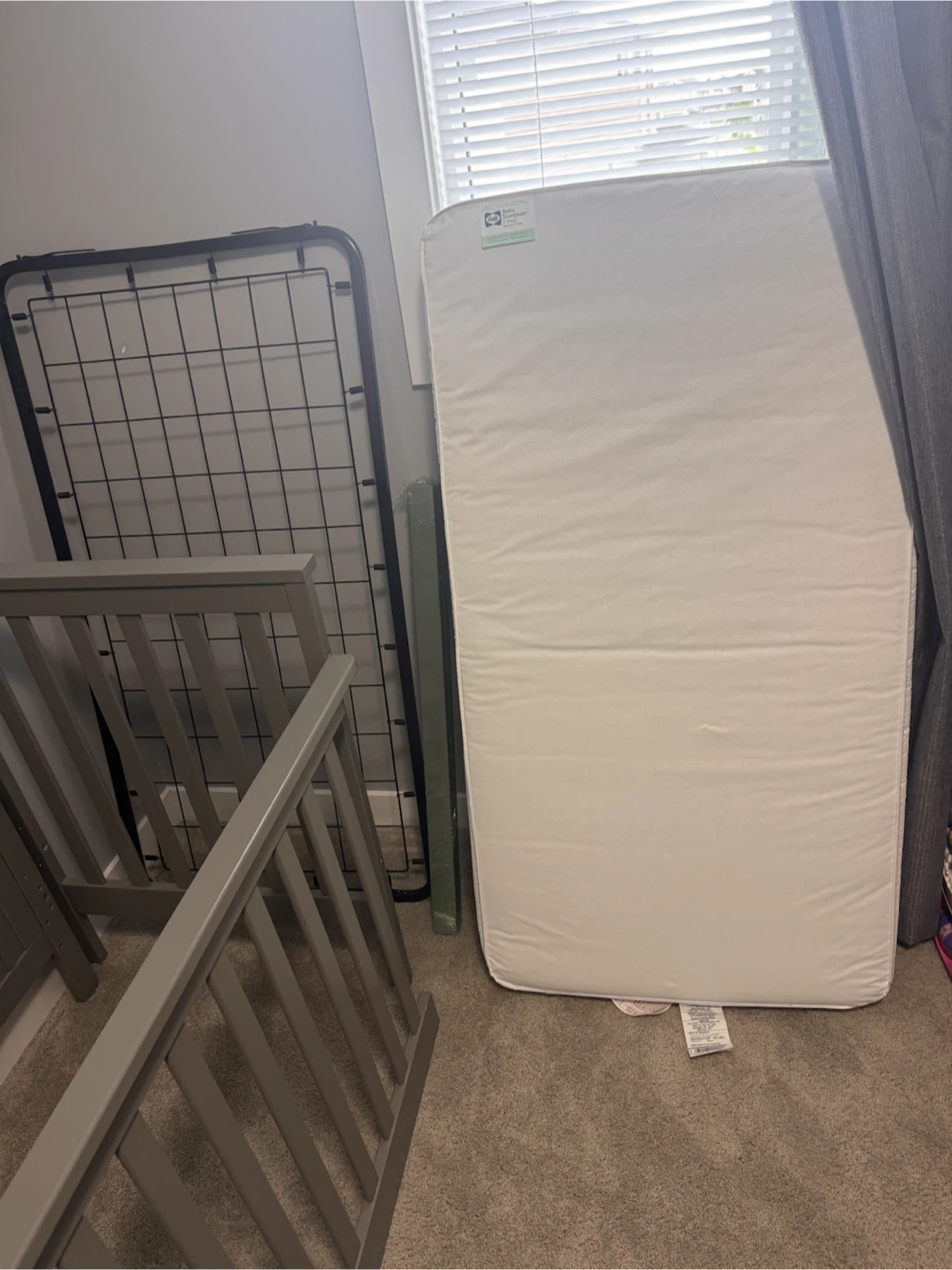 Grey Crib and Mattress Set - photo 3