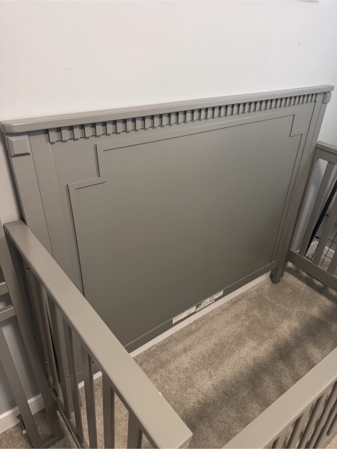 Grey Crib and Mattress Set - photo 5