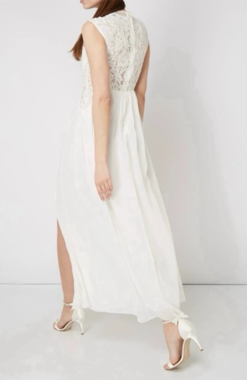 Bridal Sweetheart Maxi Wedding Dress with Floral Lace size 8 - photo 2