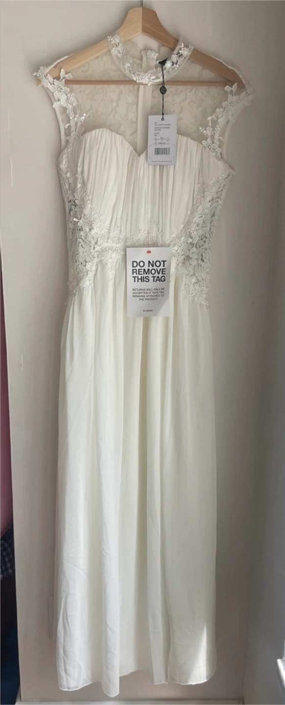 Bridal Sweetheart Maxi Wedding Dress with Floral Lace size 8 - photo 3