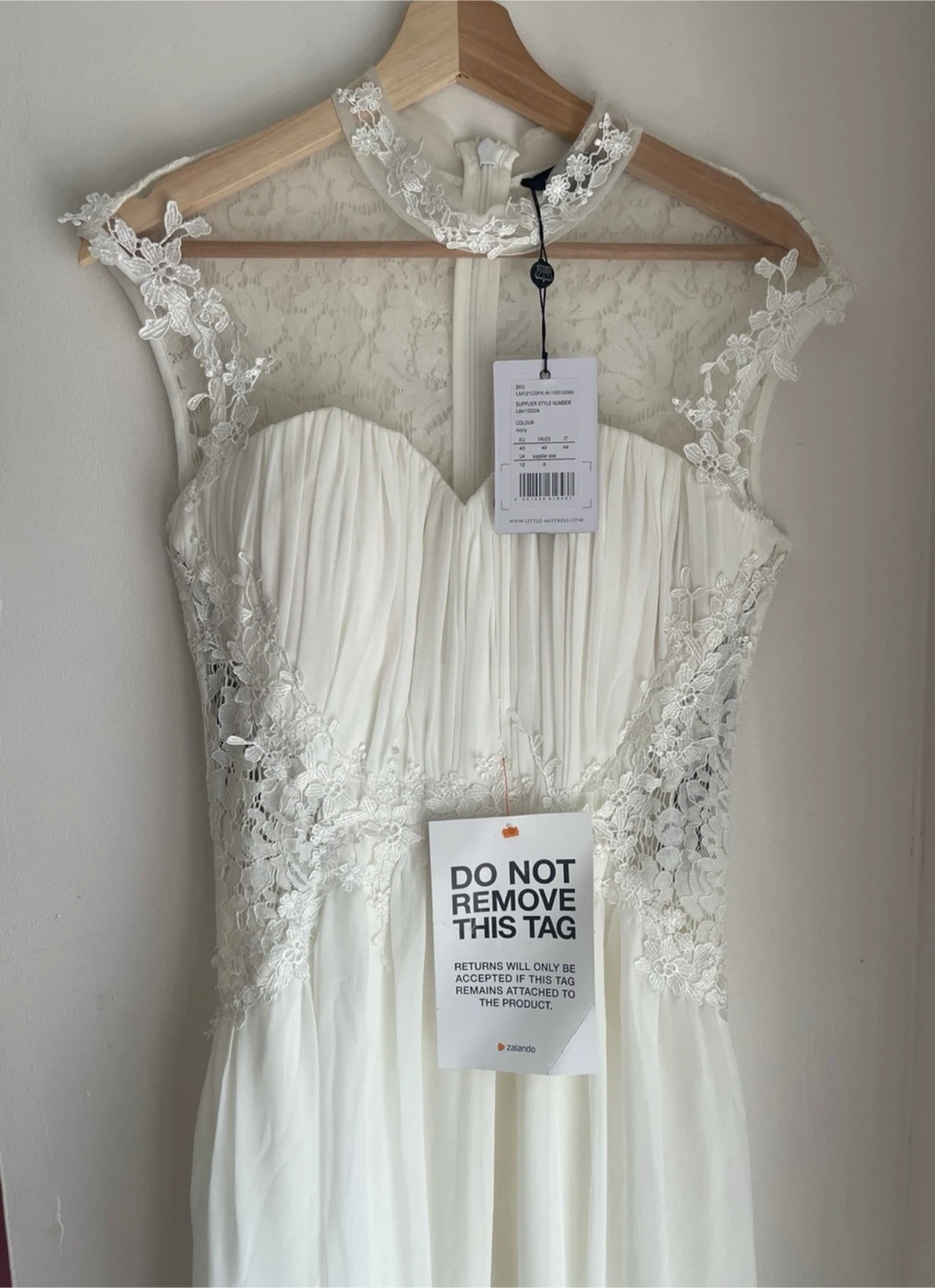 Bridal Sweetheart Maxi Wedding Dress with Floral Lace size 8 - photo 4