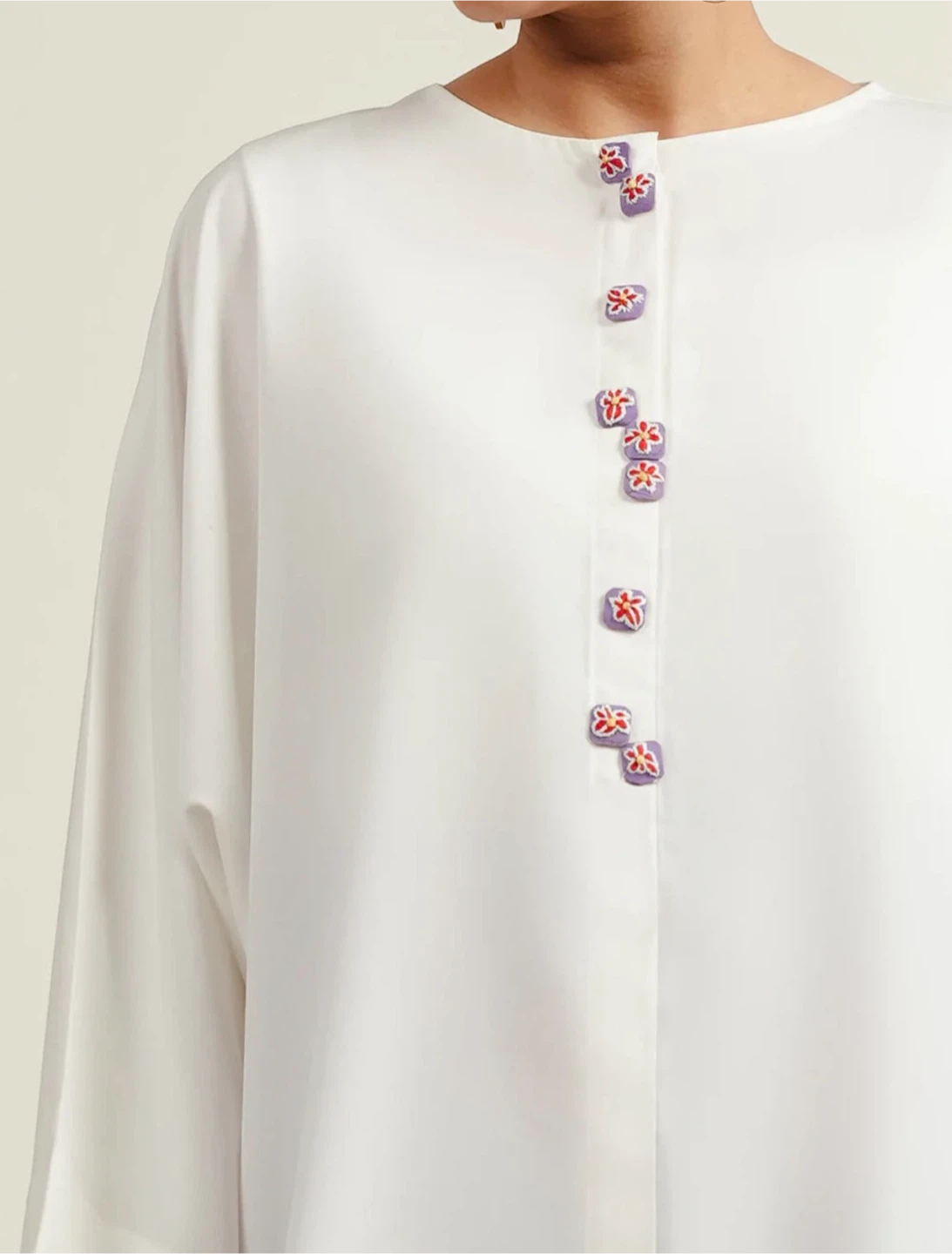 White Crepe Straight-Cut Top - photo 2