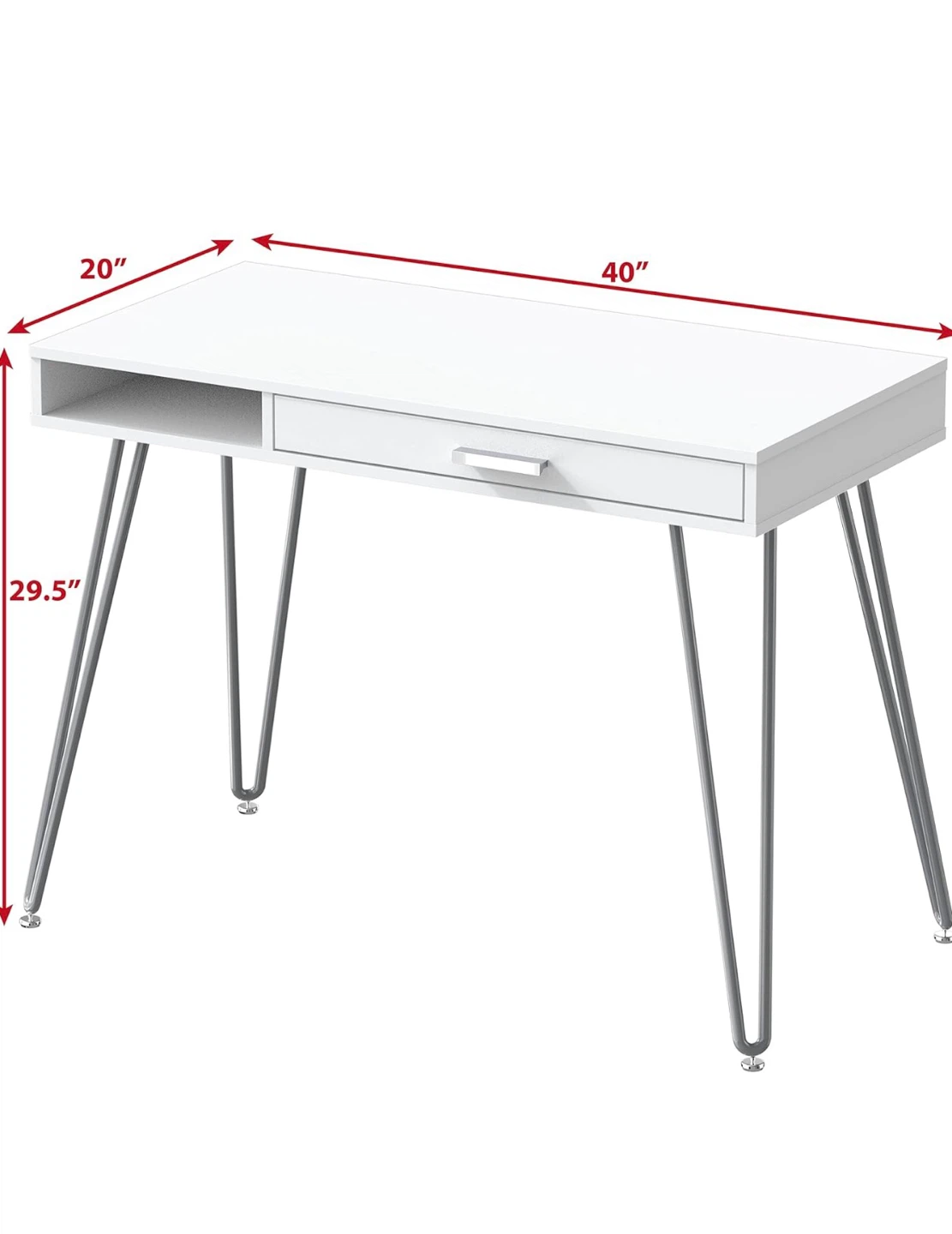 A1 White Writing Study / Work Desk - photo 4