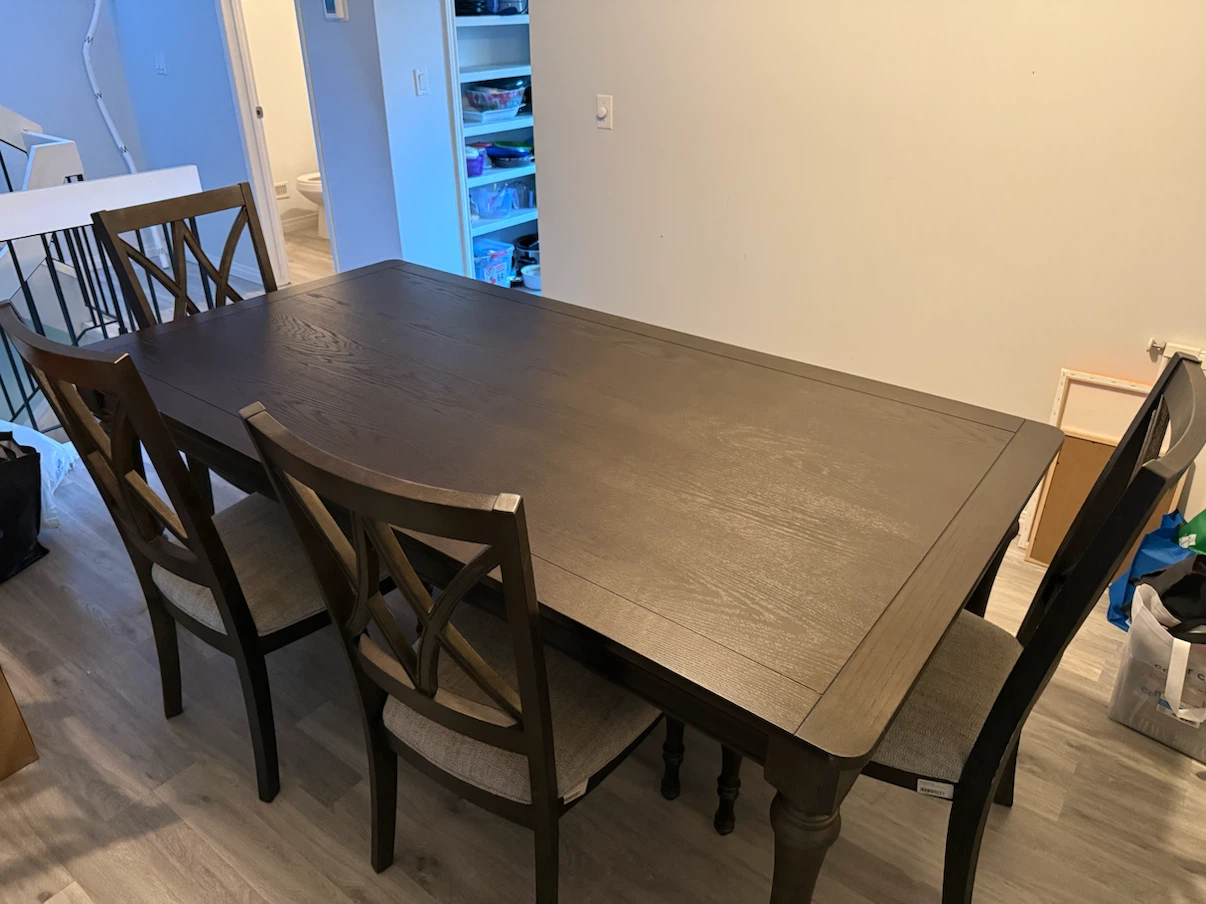 Ashley Dining room table, bench and chairs