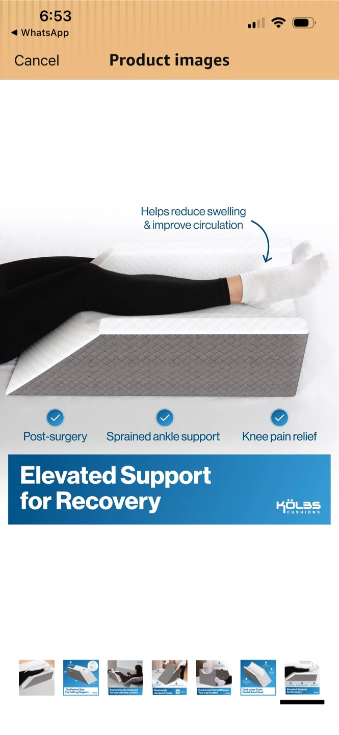 Leg elevation pillow
