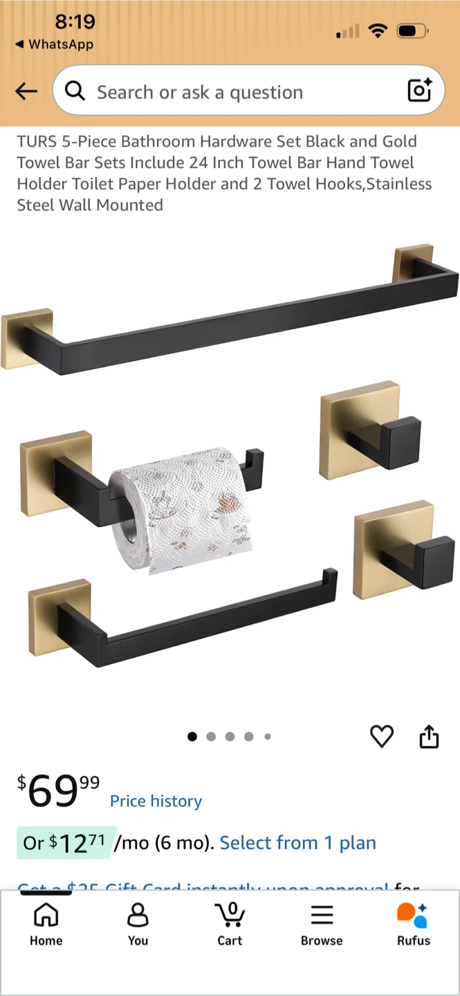 Bathroom hardware set