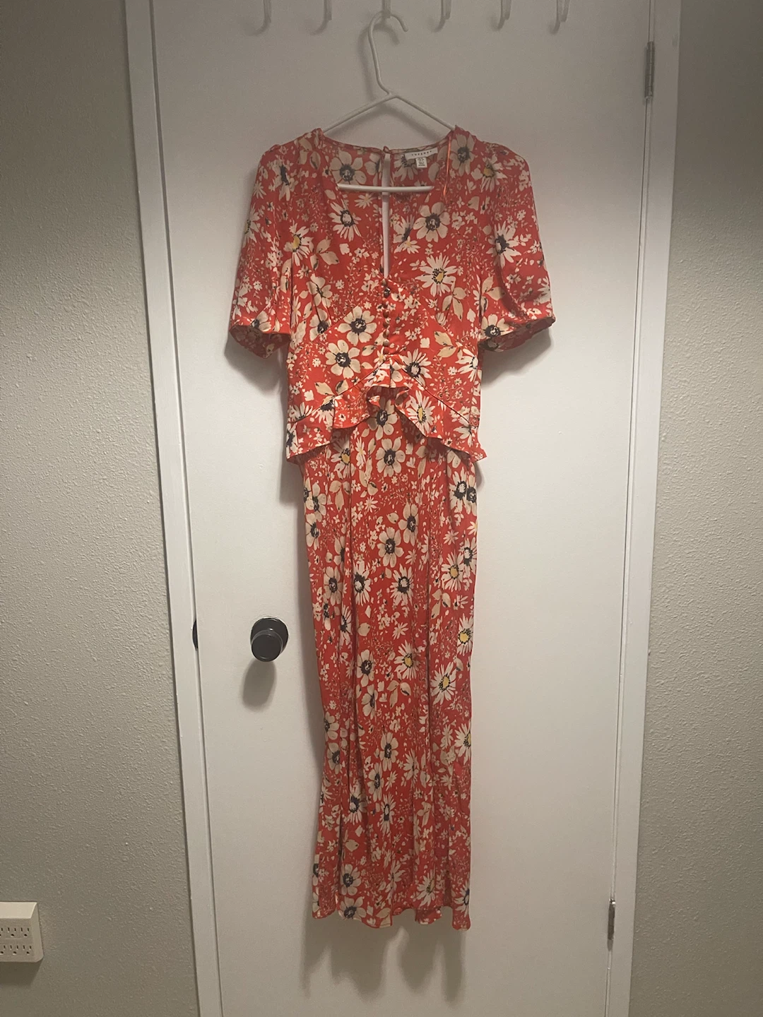 Topshop Floral Print Midi Dress