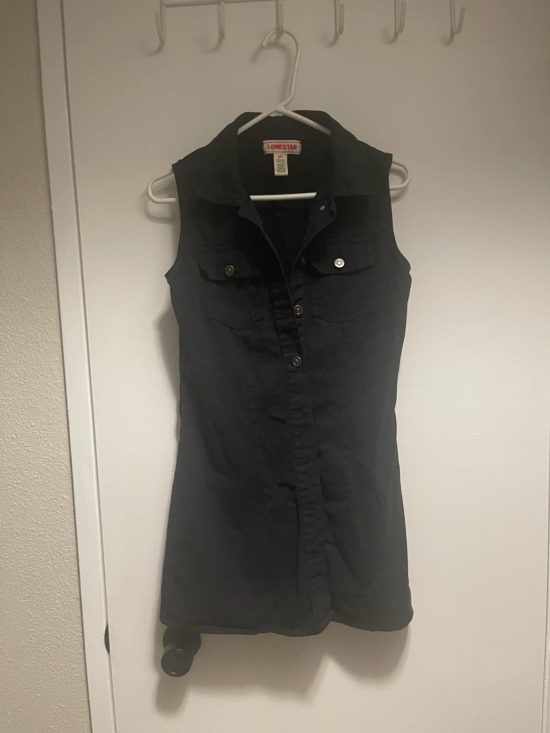 Lone Star Sleeveless Black Cotton Dress S/P