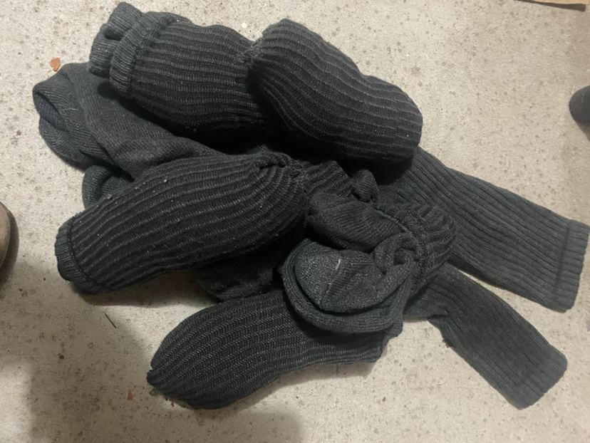 8 Charcoal Grey Ribbed Crew Socks - Size L - photo 2