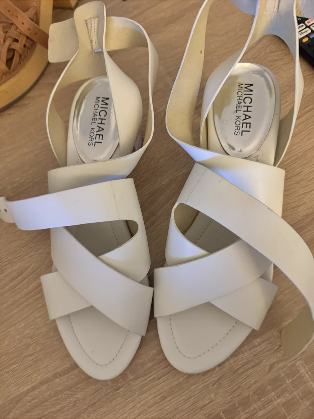 Michael Kors White Leather Strappy Heeled Sandals - photo 2
