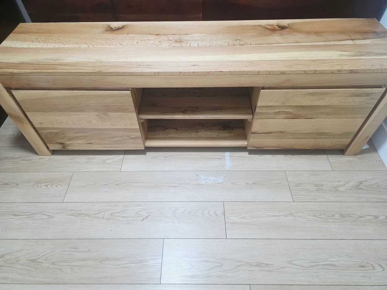 Oak Wood  TV Stand with Cabinet Storage - photo 2